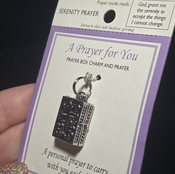 "Serenity Prayer"GANZ Silver Prayer Box Charm Locket with Scroll Inside - Picture 11 of 11